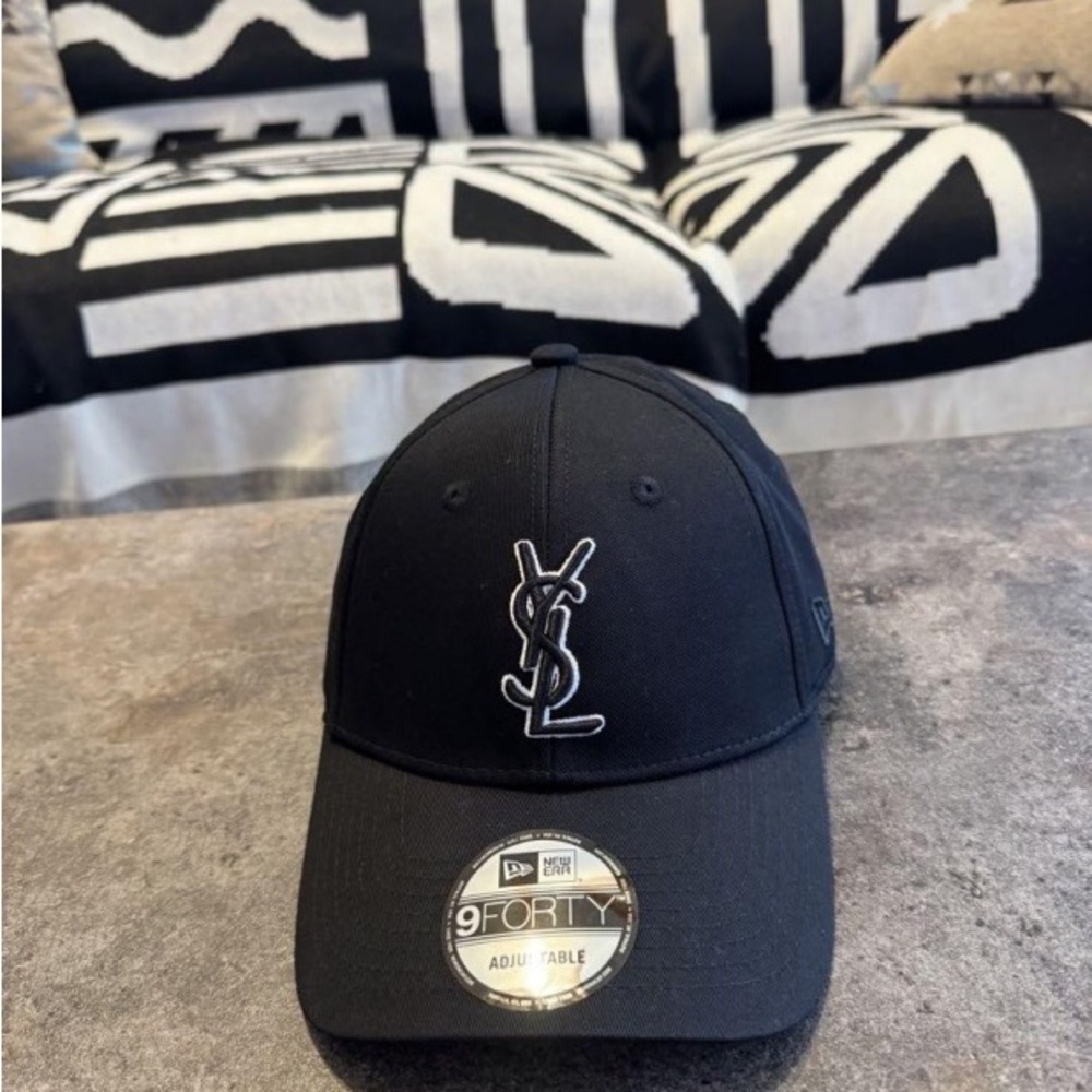 Black YSL Logo Cap